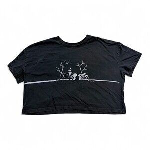 Roark Women's Cropped Motorcycle Graphic Tee M